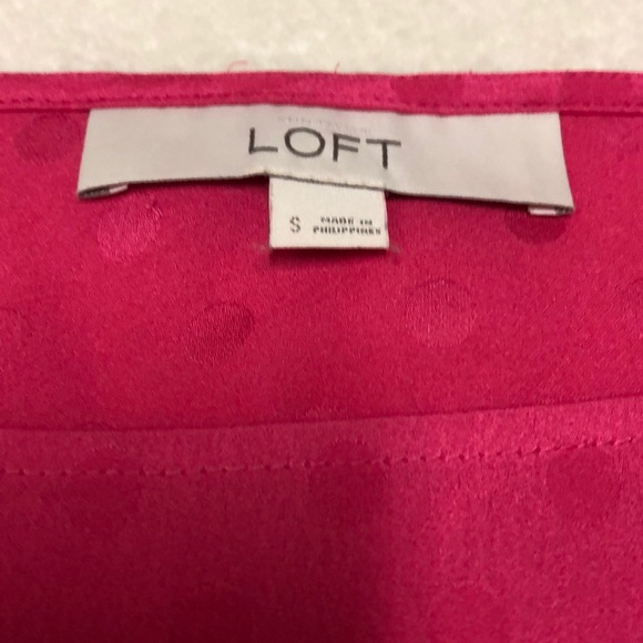 Loft Bright Pink Polka Dot Blouse - Picture 2 of 4